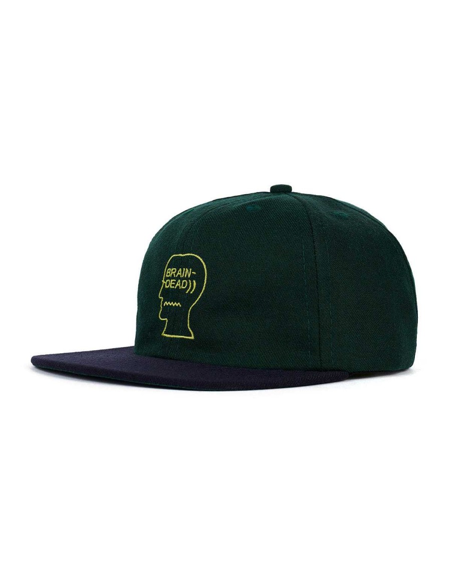 Hoed | Brain Dead Wool Logohead Hat Dark Green