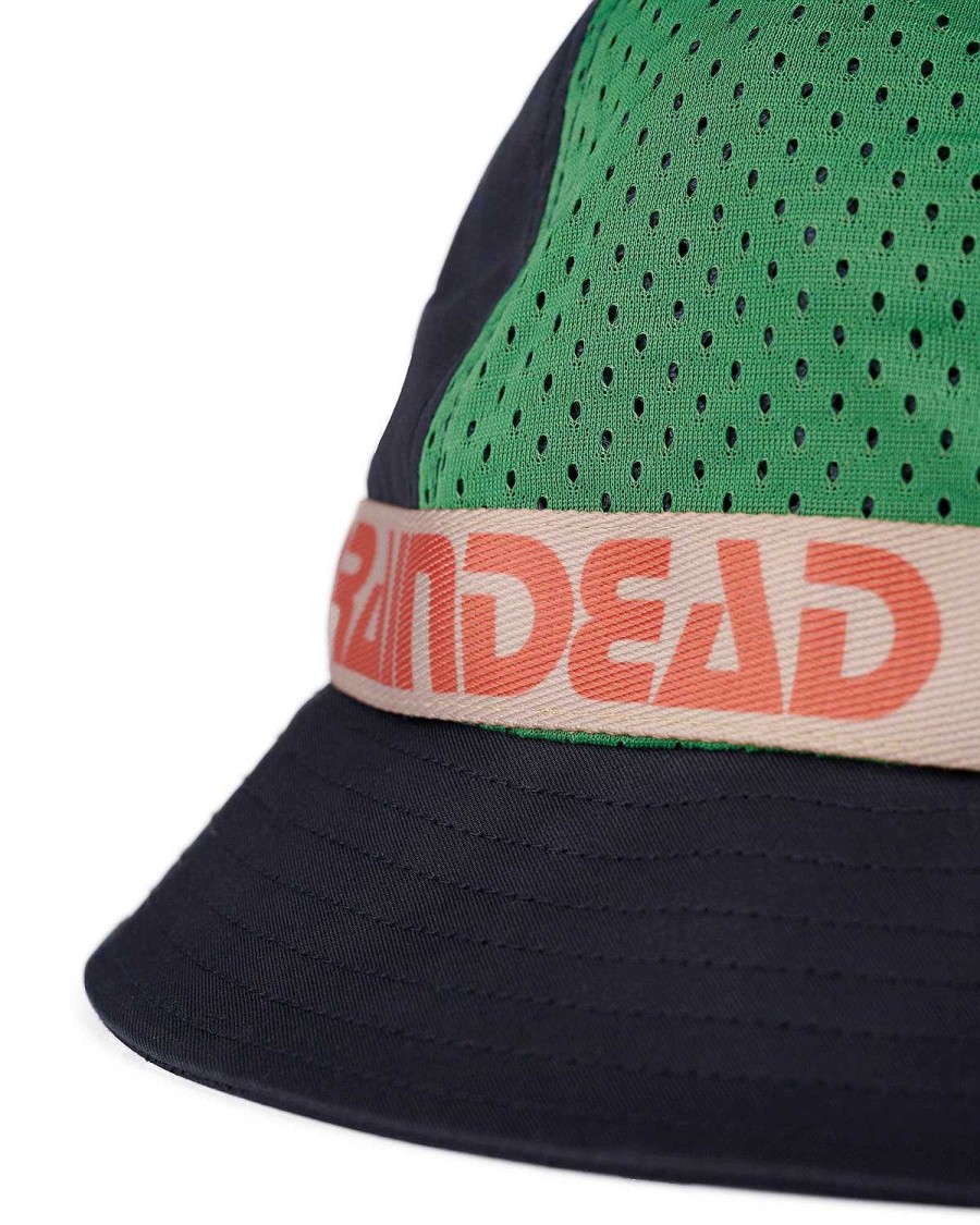 Hoed | Brain Dead Vision Mesh Paneled Bucket Hat Navy/Multi