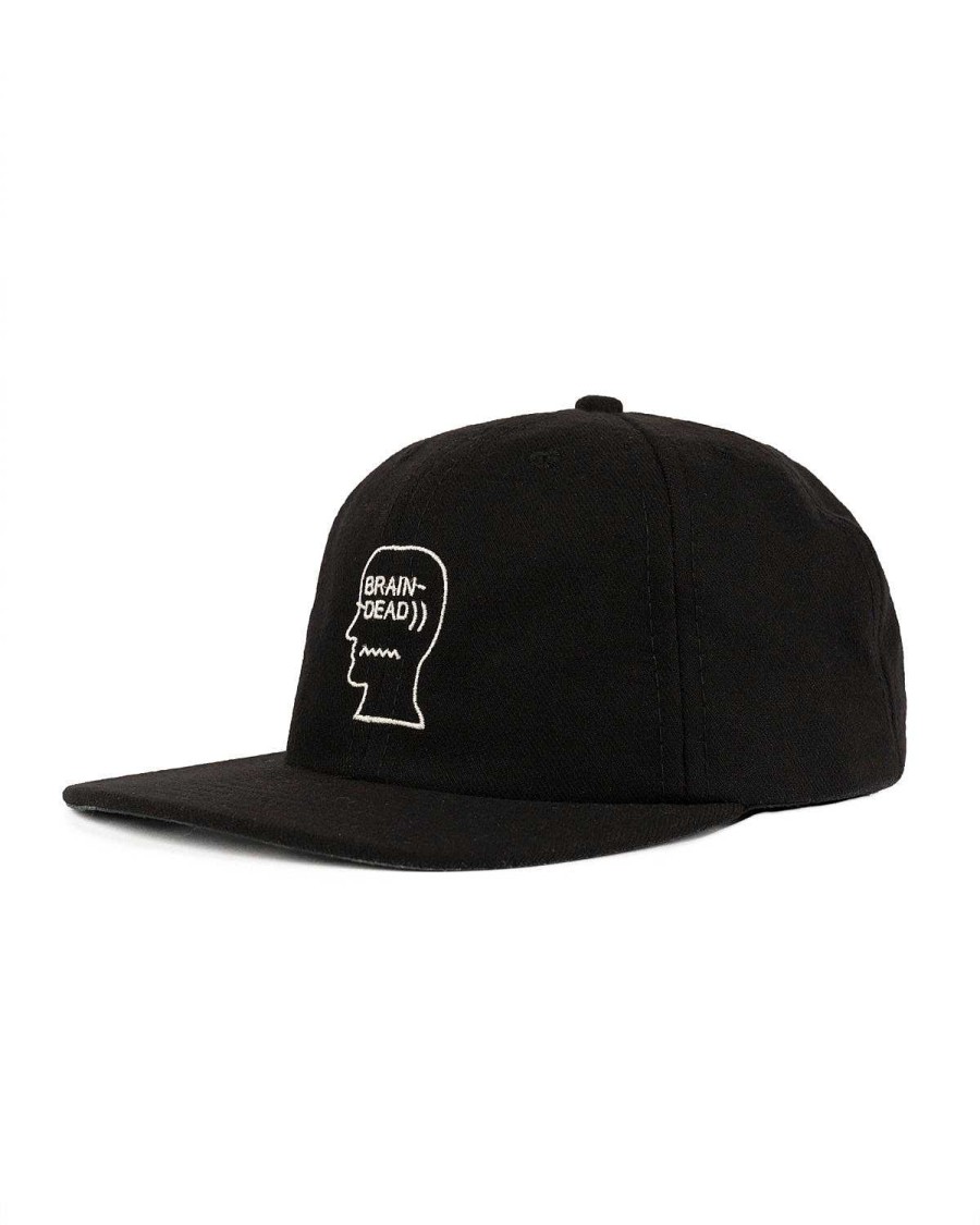 Hoed | Brain Dead Wool Logohead Hat Black