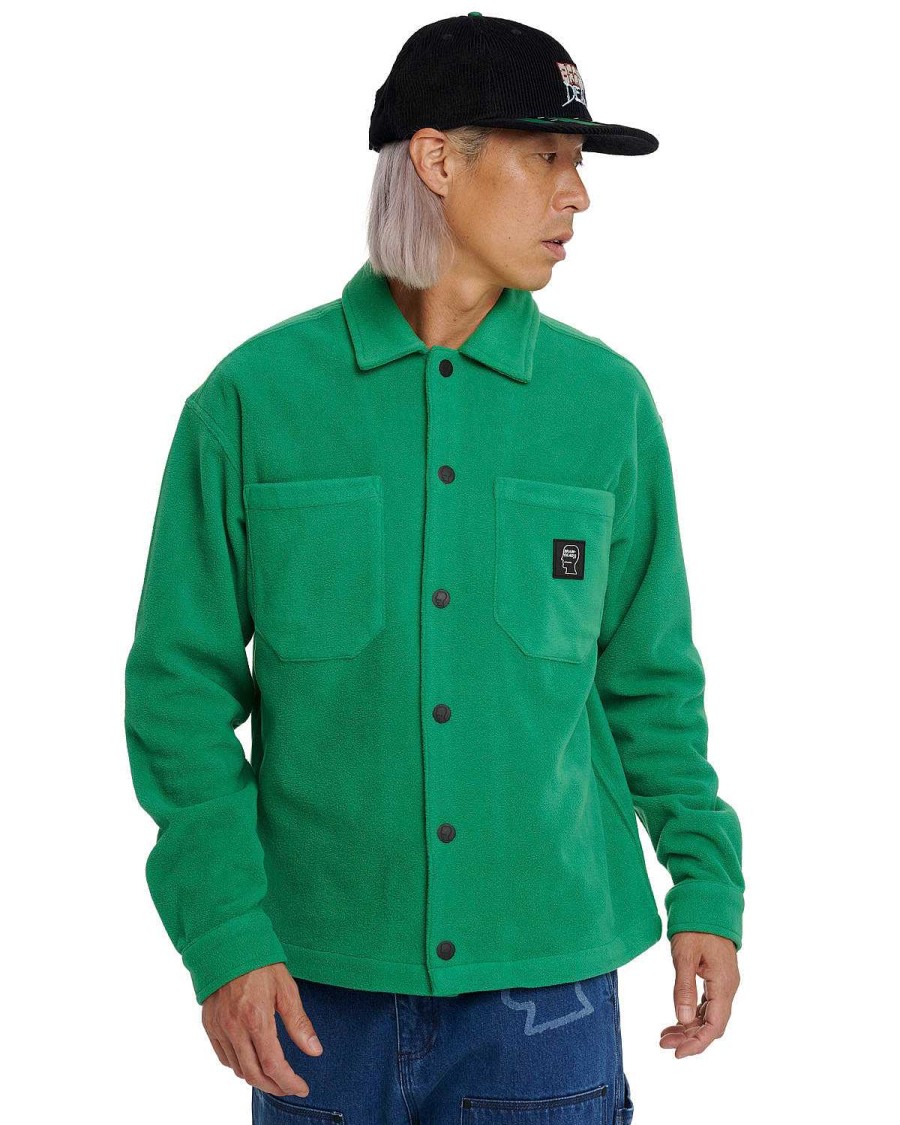 Shirt | Brain Dead Polar Fleece Climber Shirt Green