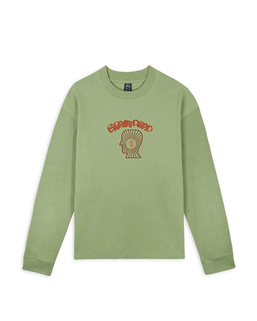 Lange Mouw | Brain Dead Oracle Pique Long Sleeve Shirt Seafoam