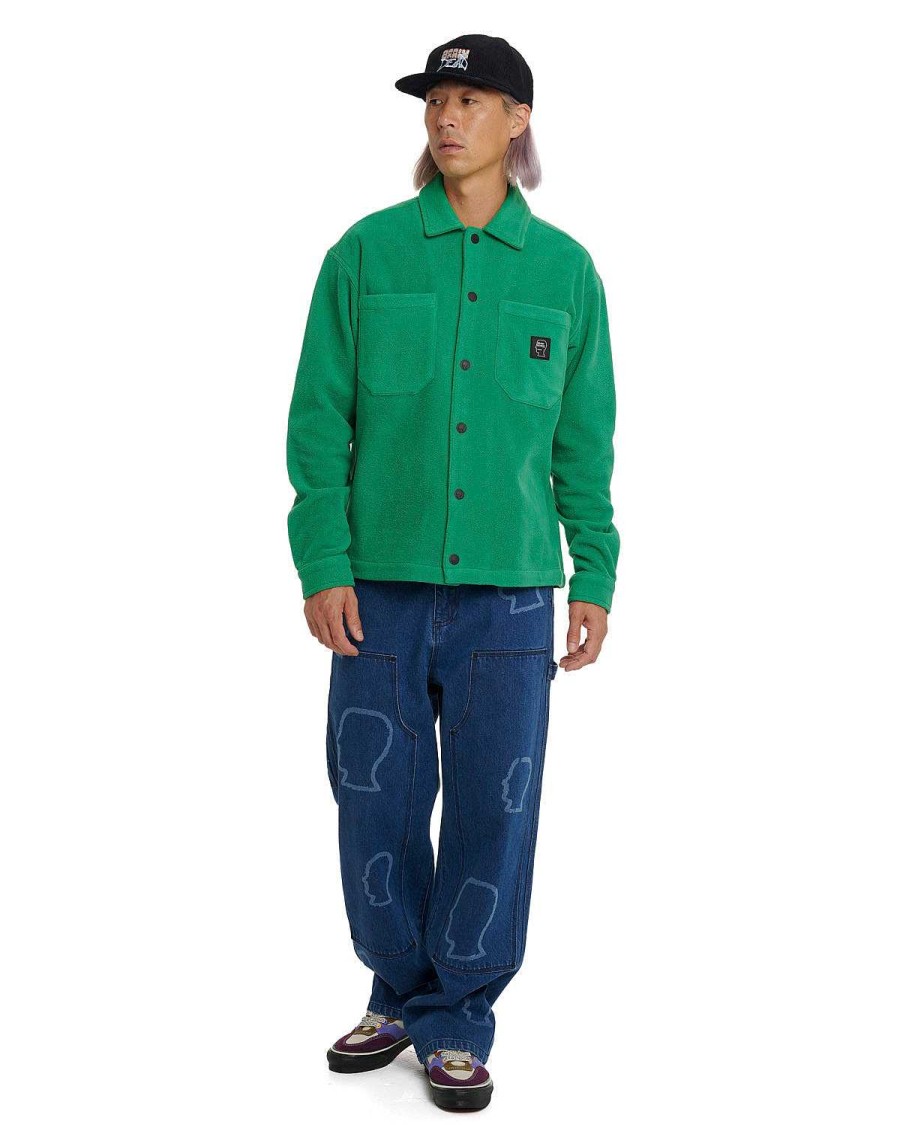 Shirt | Brain Dead Polar Fleece Climber Shirt Green