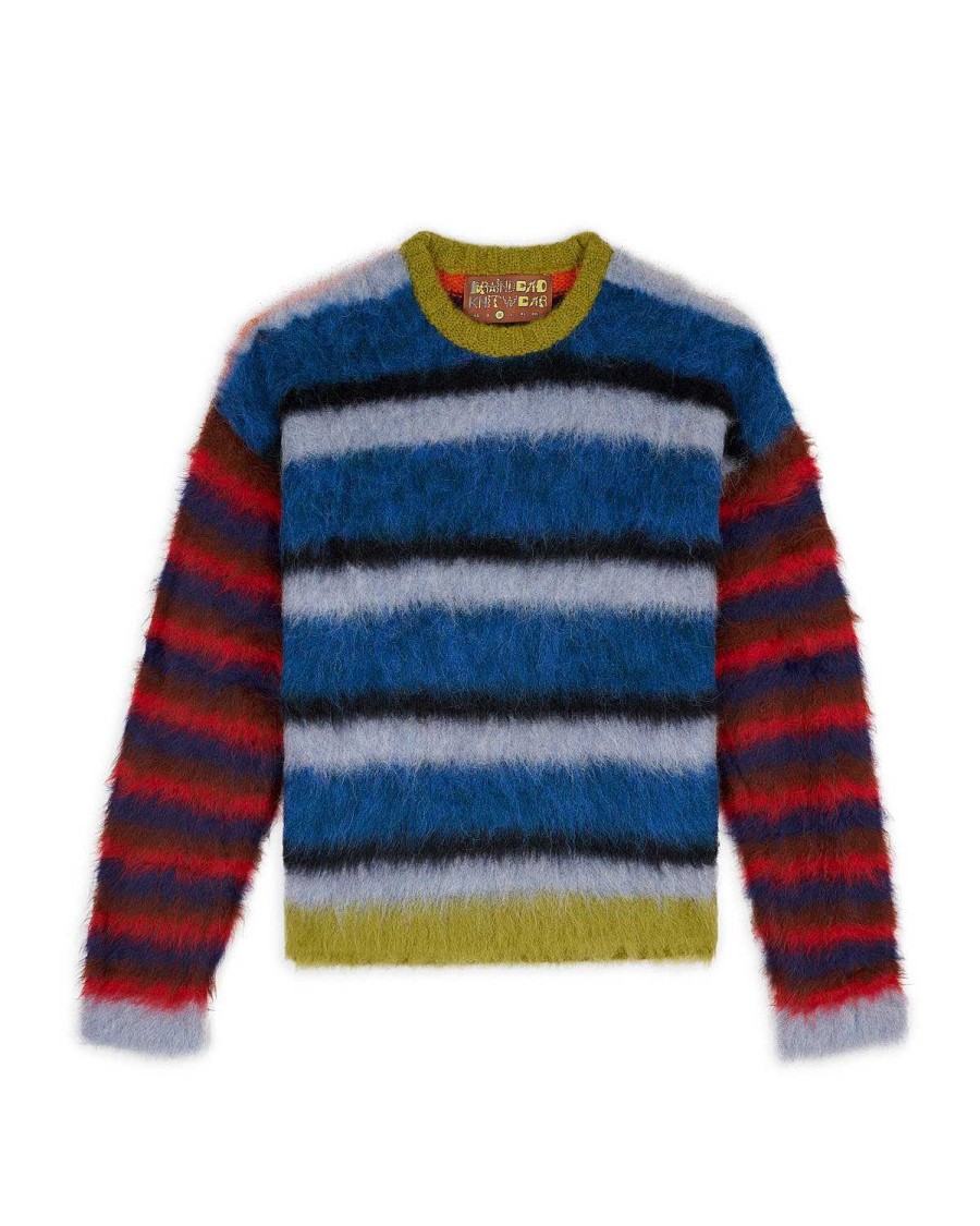 Trui | Brain Dead Blurry Lines Alpaca Crewneck Sweater Multi