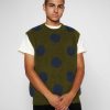 Vest | Brain Dead Teddy Fur Dot Knit Vest Olive