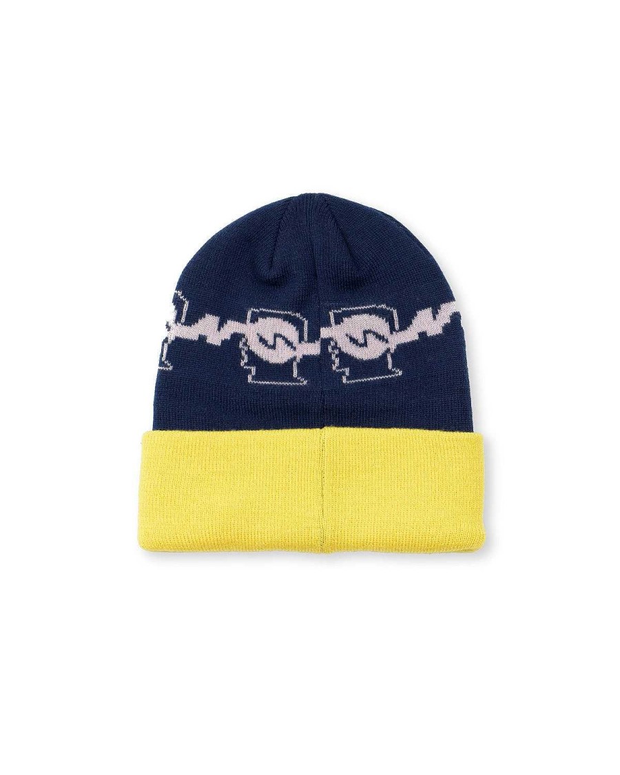 Hoed | Brain Dead Running Logo Head Wool Beanie Navy