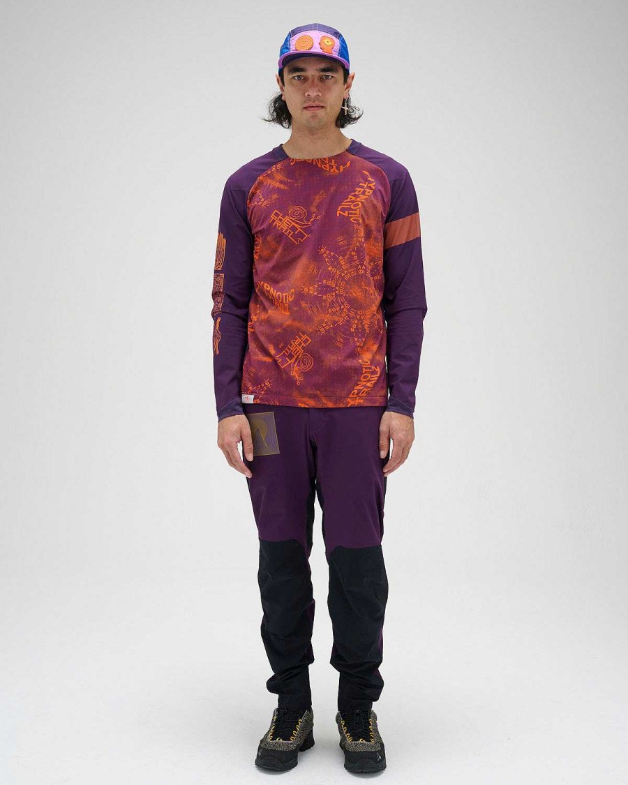 Lange Mouw | Brain Dead Brain Dead X Rapha Trail Windblock Jersey Dark Purple