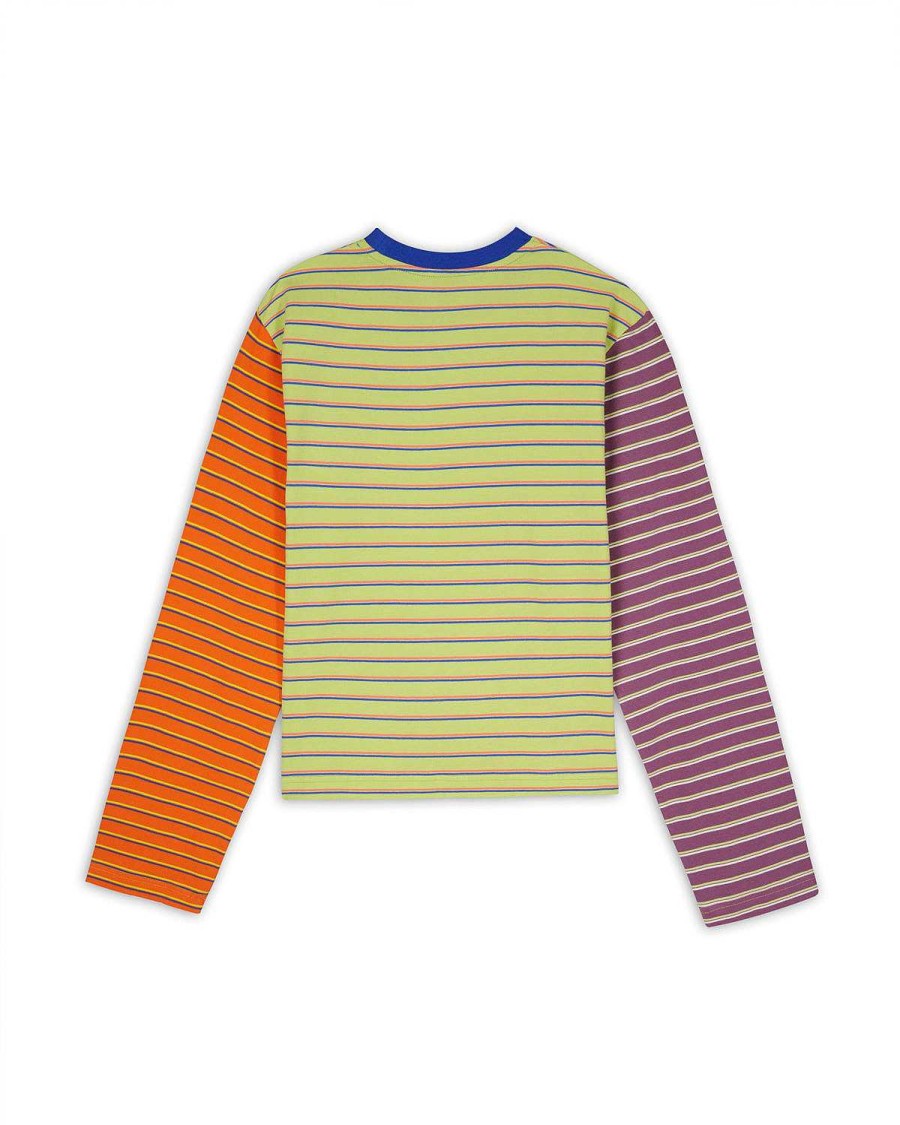 Lange Mouw | Brain Dead Yin Yang Striped Long Sleeve Lime Multi