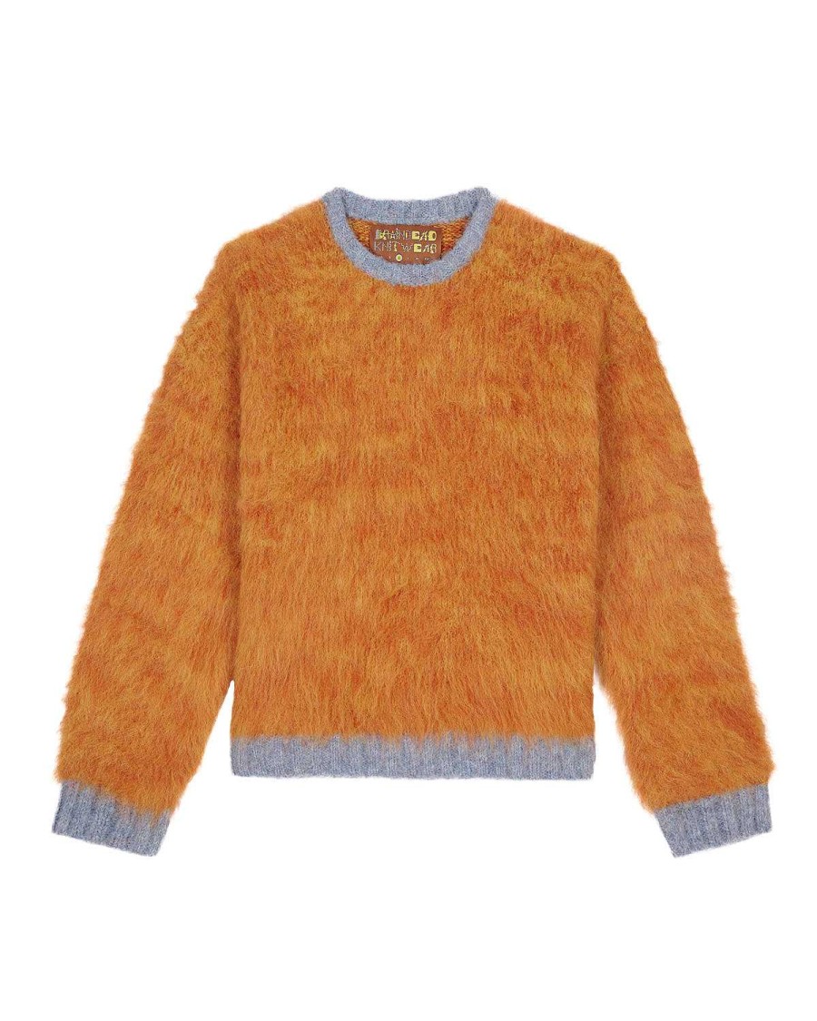 Trui | Brain Dead Marled Alpaca Crewneck Sweater - Orange Orange/Light Blue