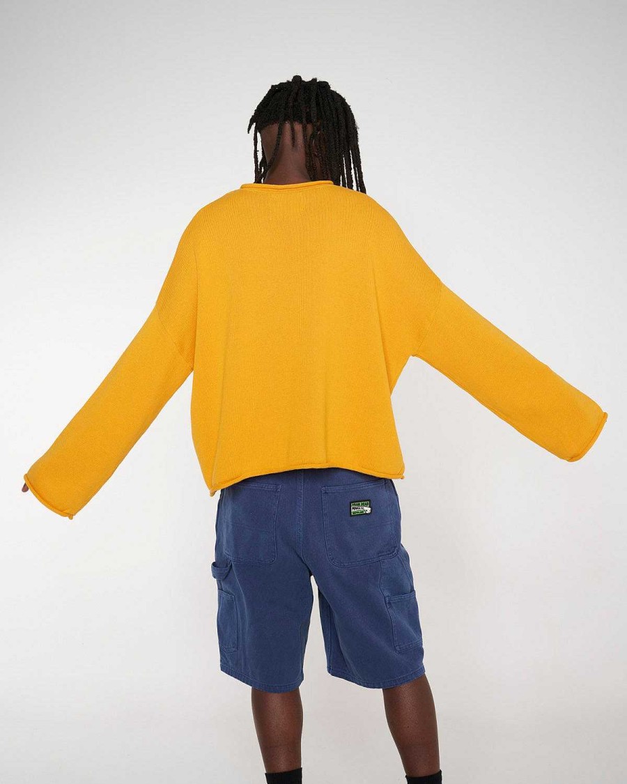 Trui | Brain Dead Tough Luck Oversized Boxy Sweater Mustard