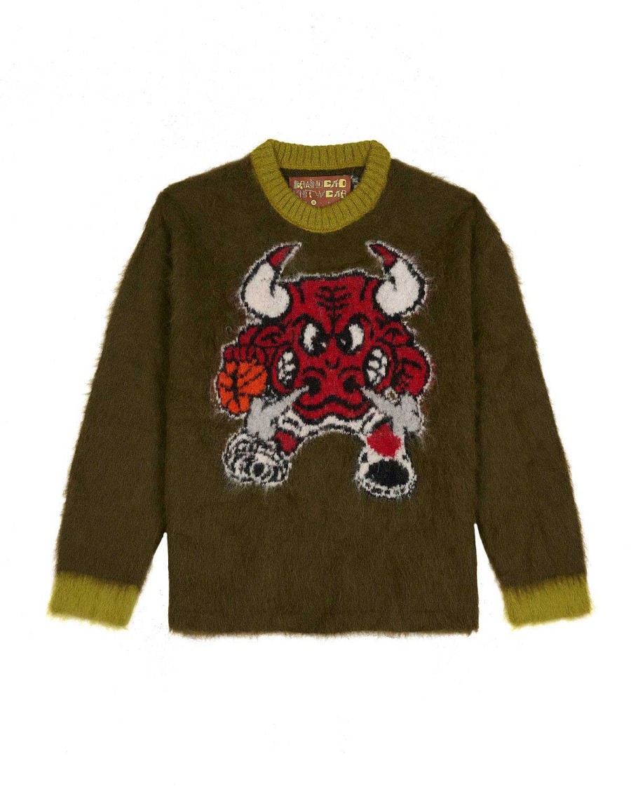 Trui | Brain Dead Brain Dead X Nba Chicago Bulls Alpaca Sweater Olive