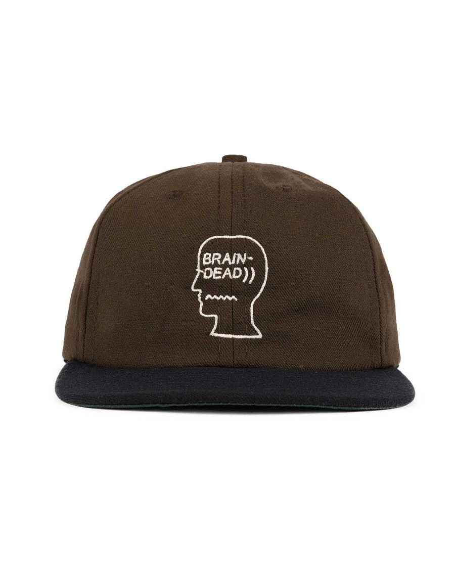 Hoed | Brain Dead Wool Logohead Hat Brown