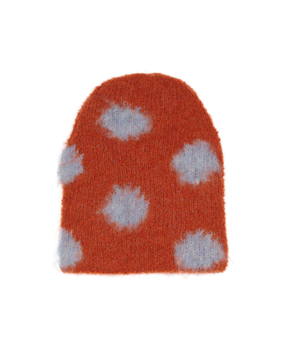 Hoed | Brain Dead Polka Dot Beanie - Terracotta Terracotta/Light Blue