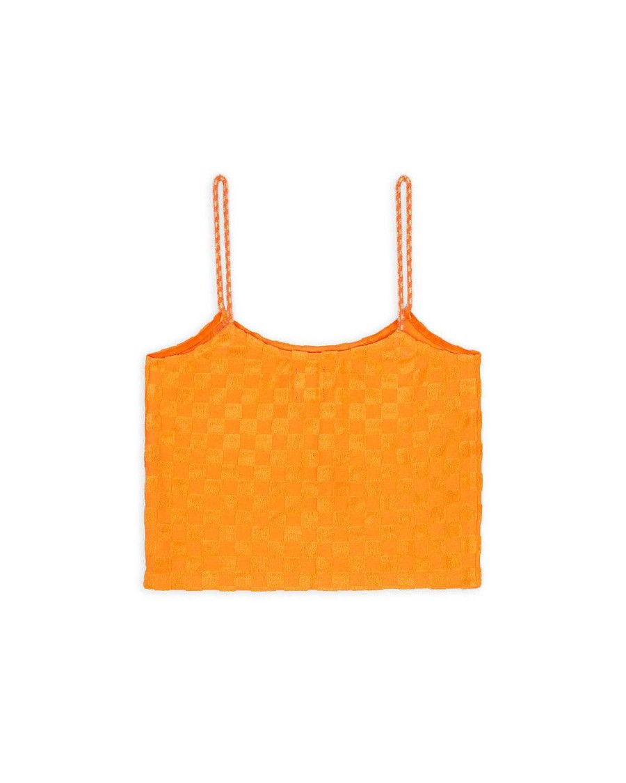 Tank | Brain Dead Check Burnout Cami Top Orange