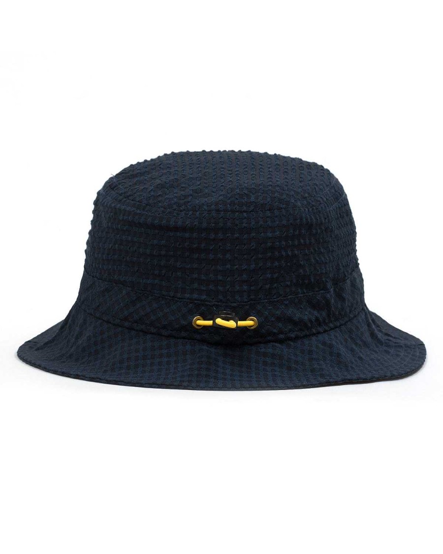 Hoed | Brain Dead Seersucker Bucket Hat Navy