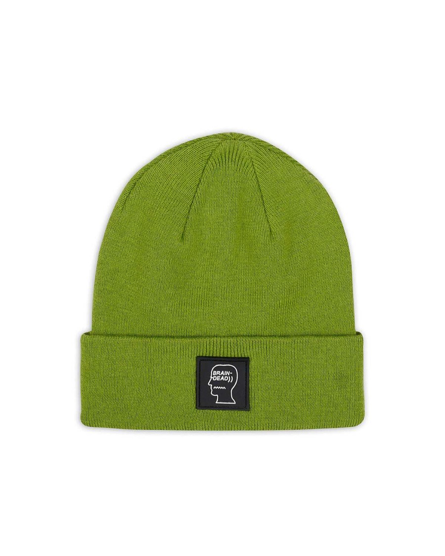 Hoed | Brain Dead Fw22 Logo Head Wool Beanie Moss