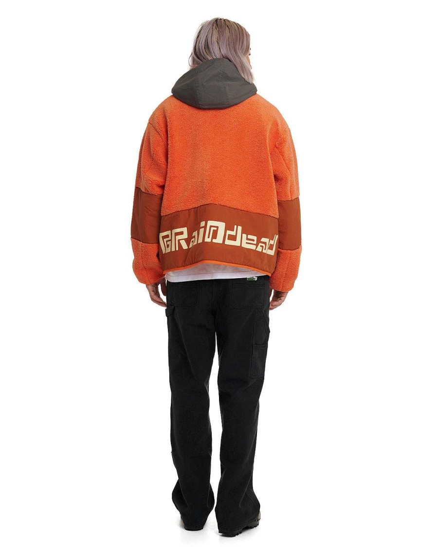 Jasje | Brain Dead Levels Sherpa Full Zip Jacket Orange