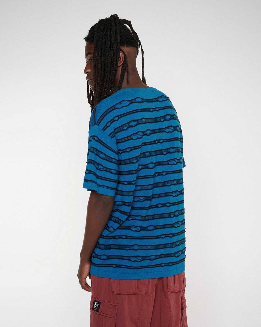 T-Shirt | Brain Dead Puckered Striped T-Shirt Teal