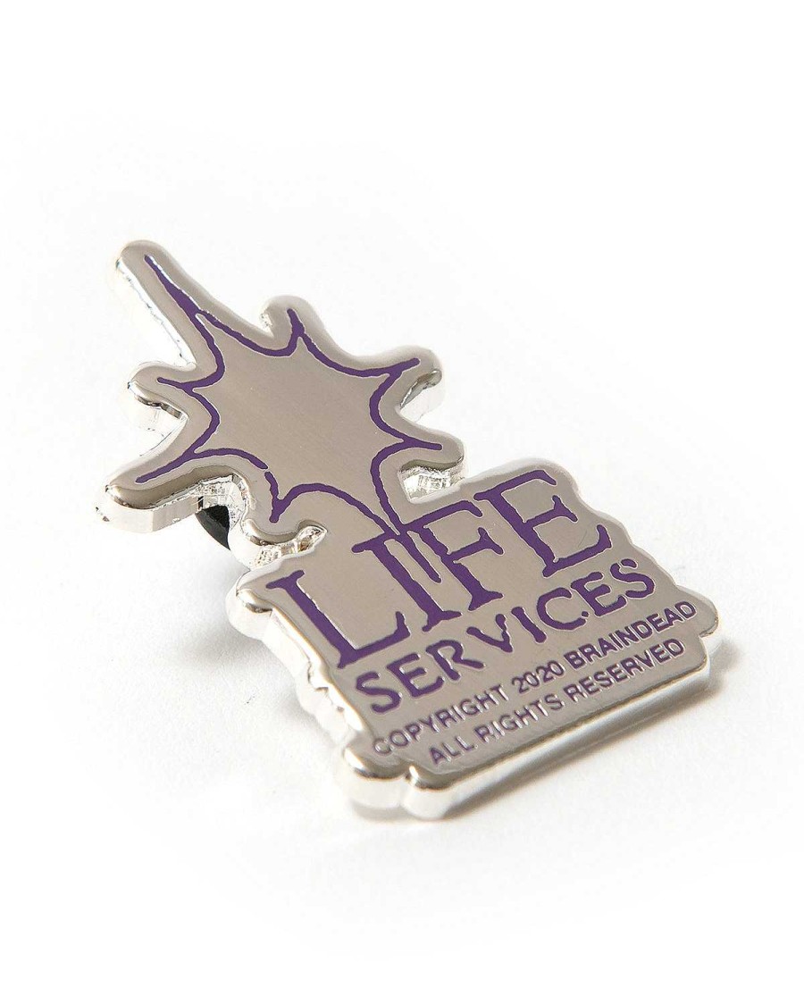 Pin | Brain Dead Life Services Enamel Pin Silver/Multi