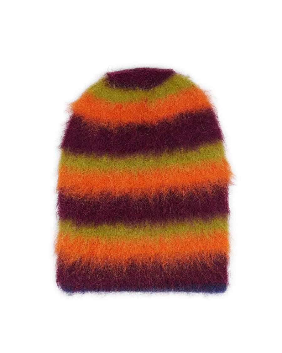 Hoed | Brain Dead Boxy Stripe Knit Beanie Orange Multi