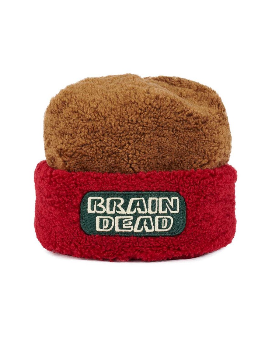 Hoed | Brain Dead Marker Stamp Sherpa Beanie Brown Multi