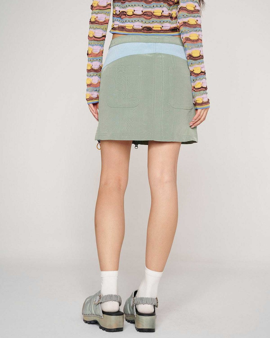 Rok | Brain Dead Bungee Zip Mini Skirt Seafoam