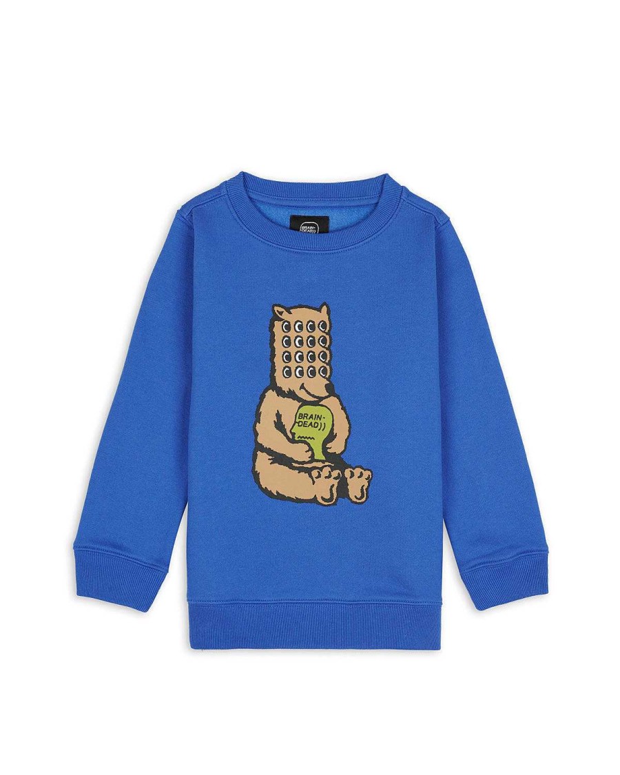 Sweatshirt | Brain Dead Bear Brain Kids Crewneck Sweatshirt Blue