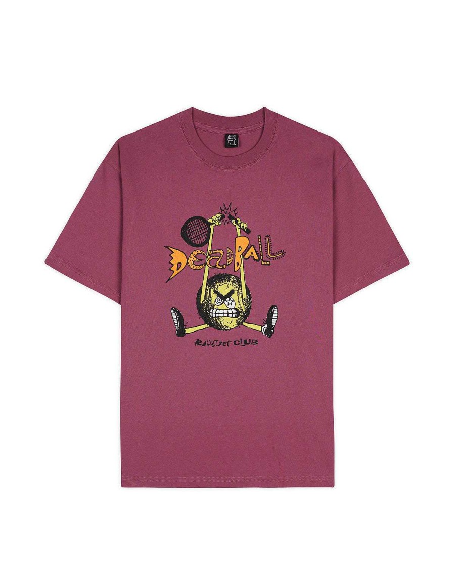 T-Shirt | Brain Dead Deadball Racquet Club T-Shirt Raspberry