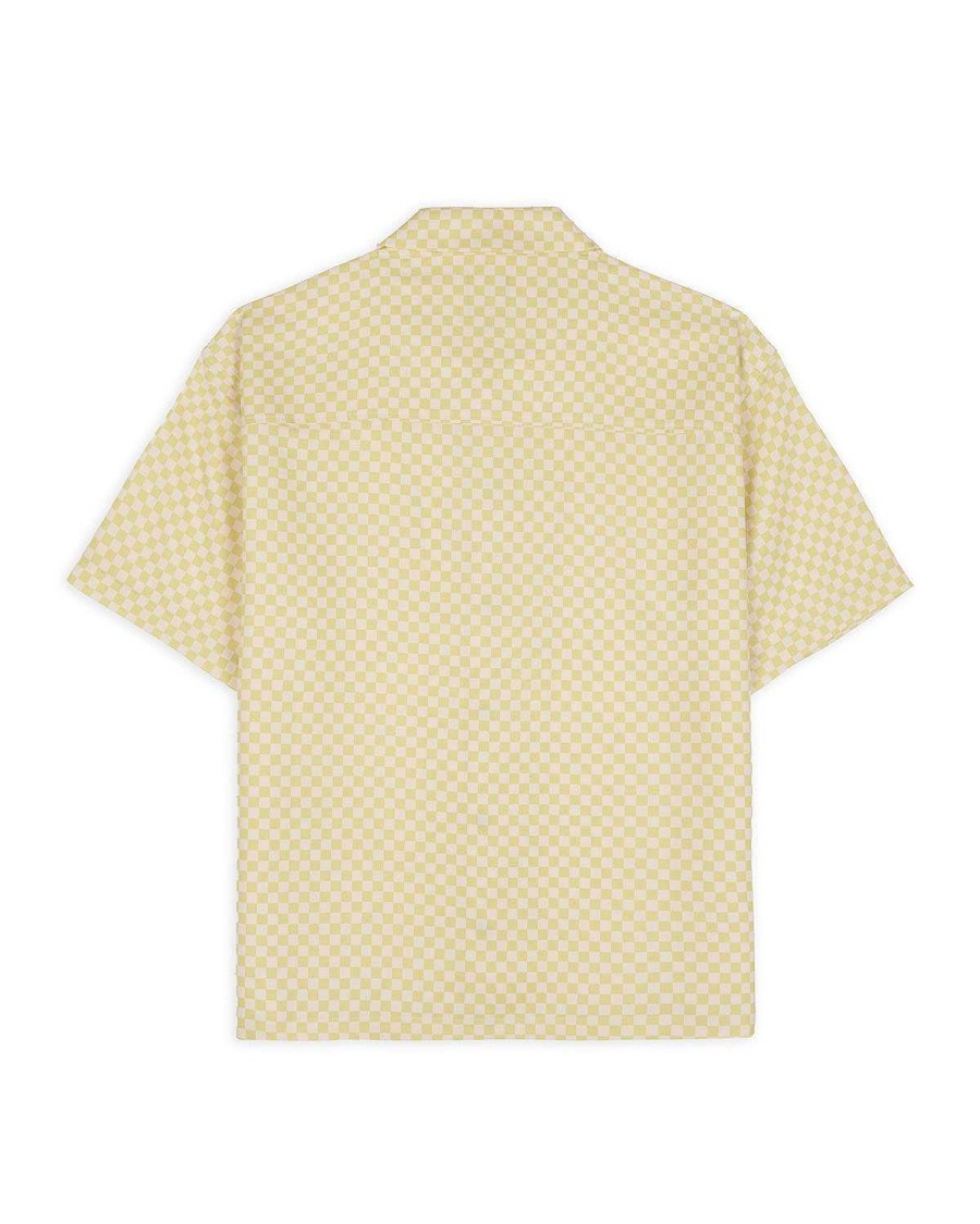 Shirt | Brain Dead Micro Check Short Sleeve Snap Shirt Keylime