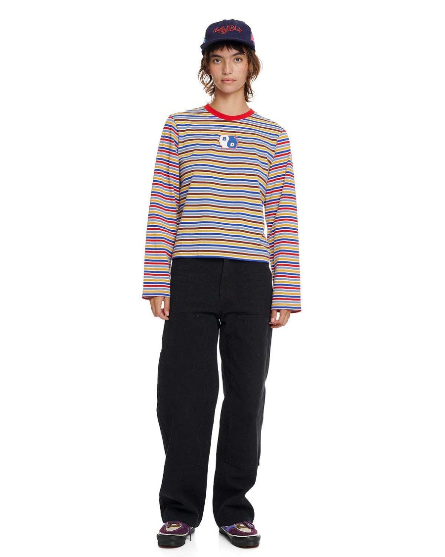 Lange Mouw | Brain Dead Yin Yang Striped Long Sleeve Cherry Multi