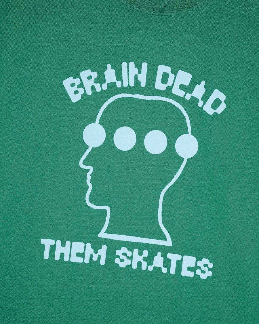 T-Shirt | Brain Dead Brain Dead X Them Skates Logo Head Dots T-Shirt Green