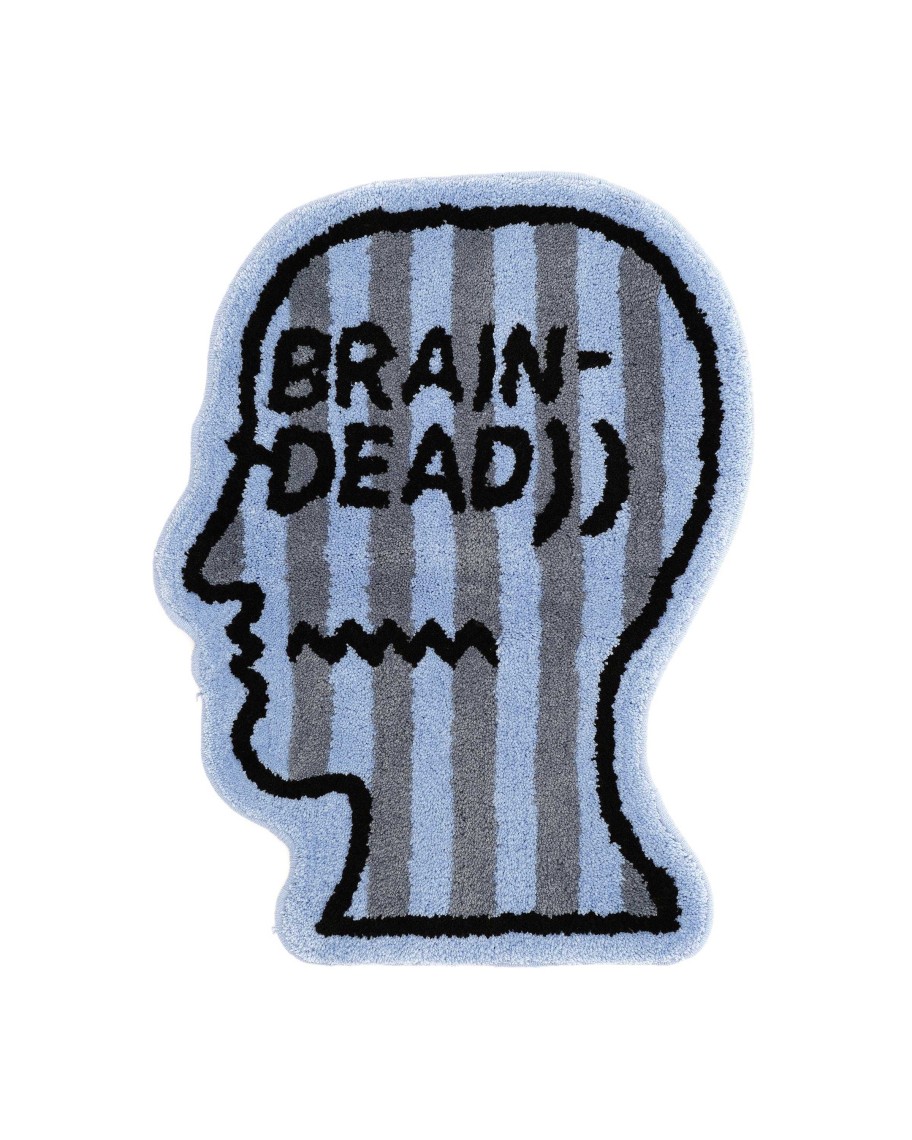 Tapijt | Brain Dead Logo Head Striped Rug Blue