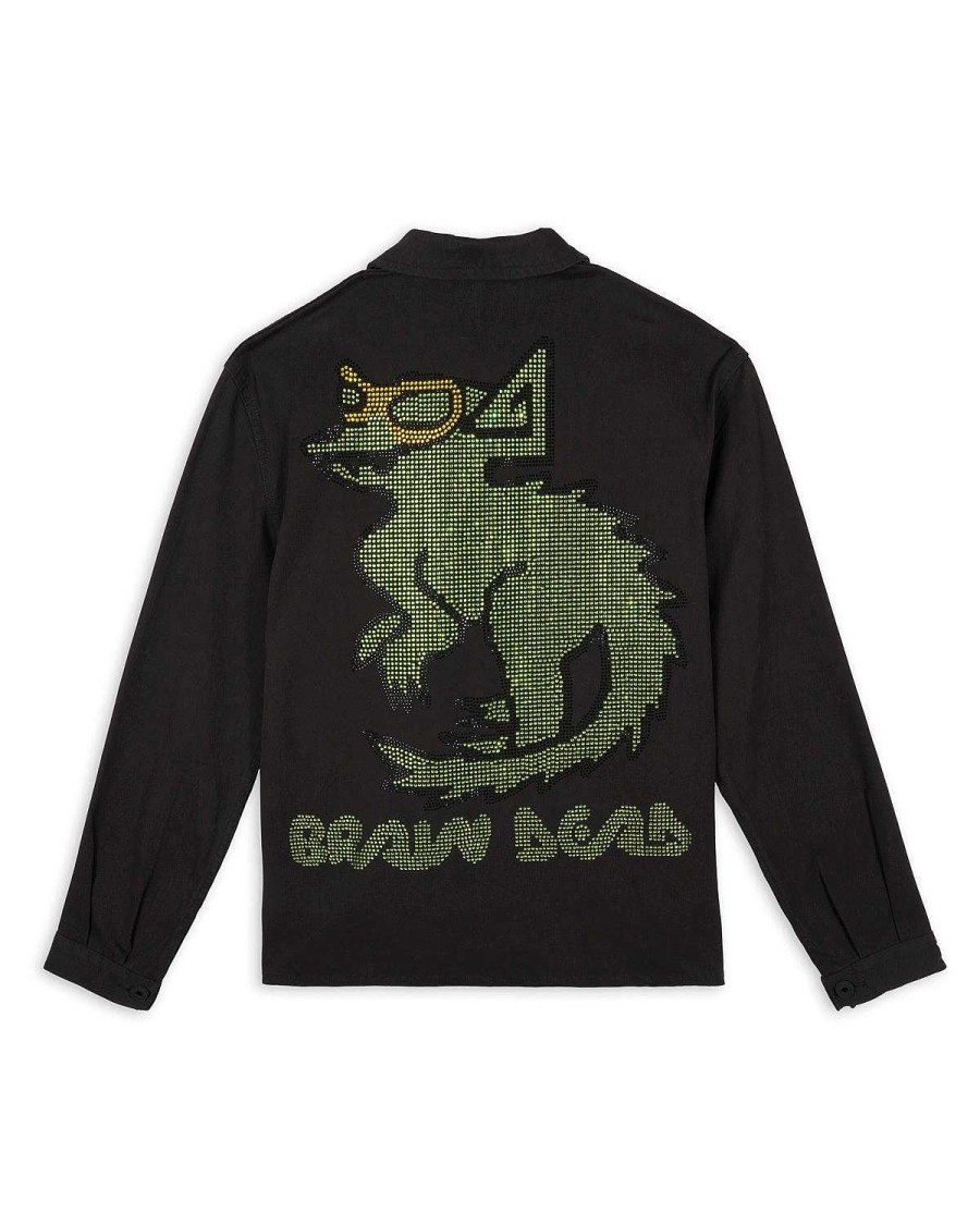 Jasje | Brain Dead Squirrel Rhinestone Chore Coat Washed Black