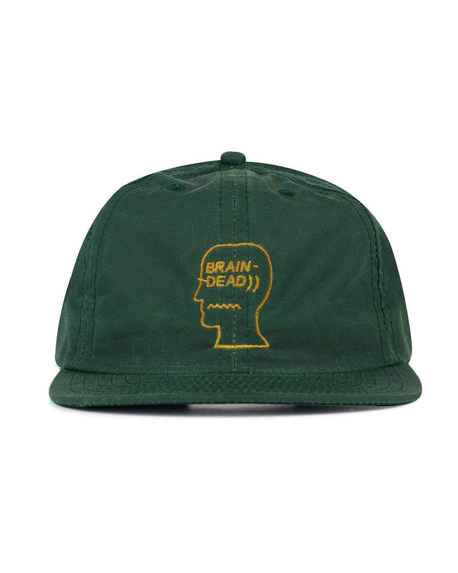 Hoed | Brain Dead Waxed Logo Head Cap Dark Green