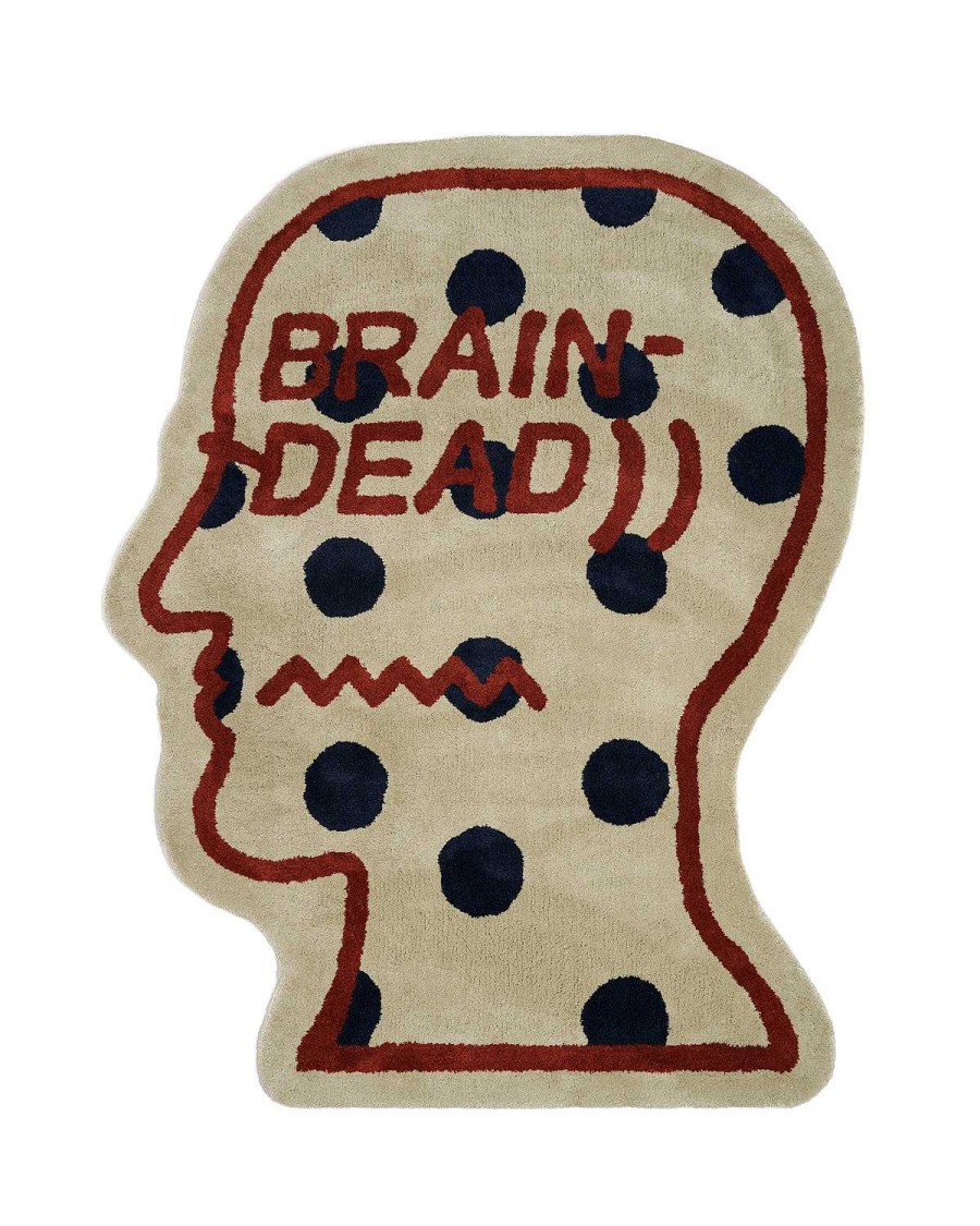 Tapijt | Brain Dead Logo Head Polka Dot Rug 6Ft Tan