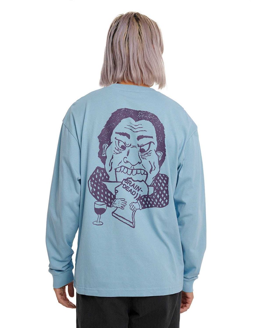 Lange Mouw | Brain Dead Wine Chomper Long Sleeve Light Blue