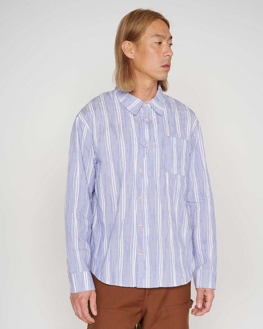 Shirt | Brain Dead Organic Placket Shirt Blue