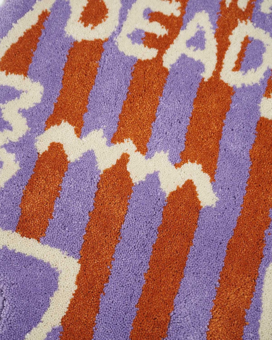 Tapijt | Brain Dead Logo Head Striped Rug Purple