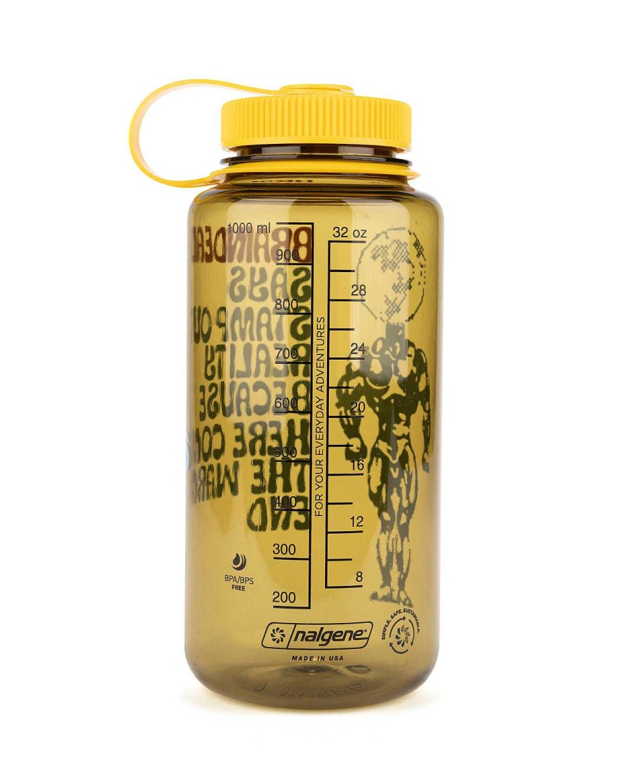 Fles | Brain Dead Brain Dead Stamp Out Reality Nalgene 32Oz Wide Mouth Olive/Yellow