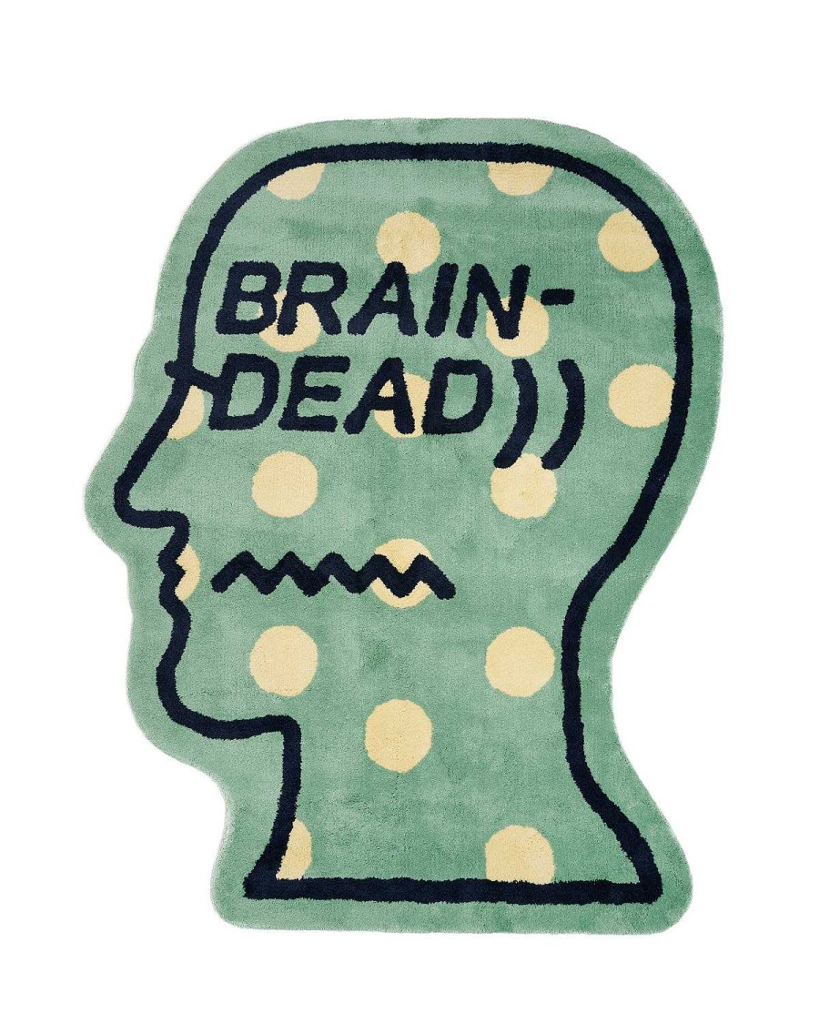 Tapijt | Brain Dead Logo Head Polka Dot Rug 6Ft Green