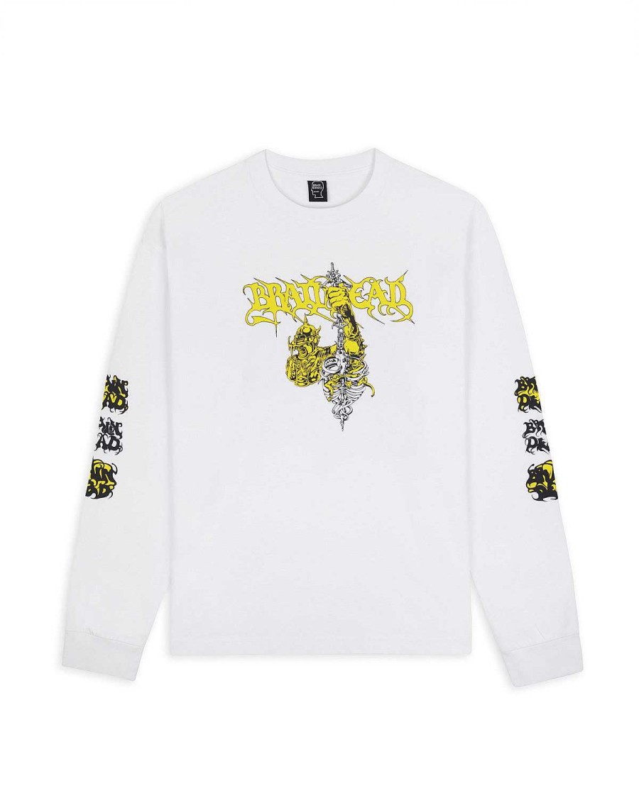 Lange Mouw | Brain Dead Knight Buster Long Sleeve T-Shirt White