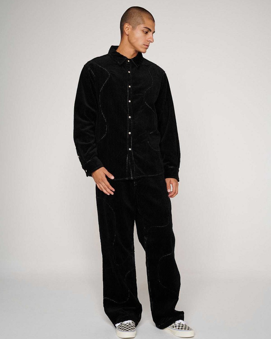 Shirt | Brain Dead Organic Panel Ranch Shirt Black