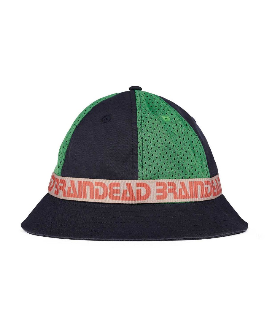 Hoed | Brain Dead Vision Mesh Paneled Bucket Hat Navy/Multi