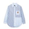 Shirt | Brain Dead Sunflower Paneled Oxford Button Up Shirting - Blue / White Blue/White