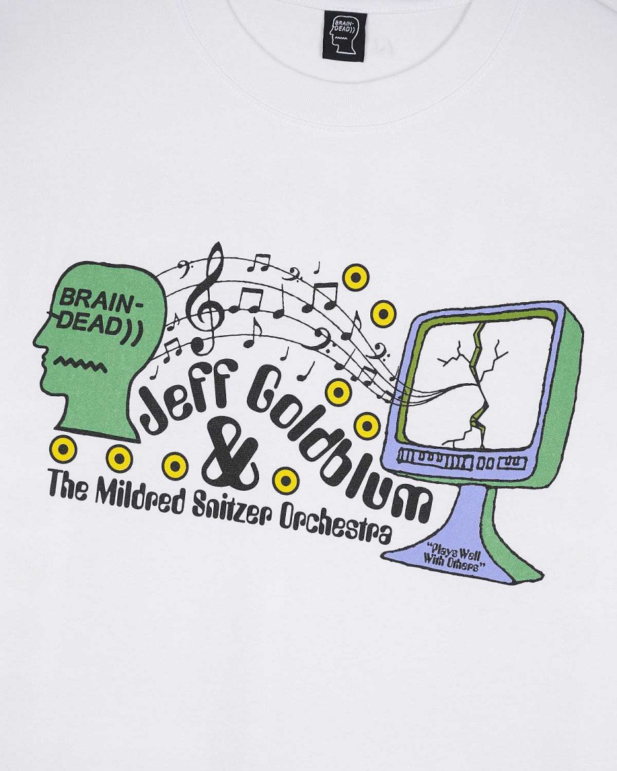 T-Shirt | Brain Dead Brain Dead X Jeff Goldblum & The Mildred Snitzer Orchestra "Plays Well With Others" T-Shirt White