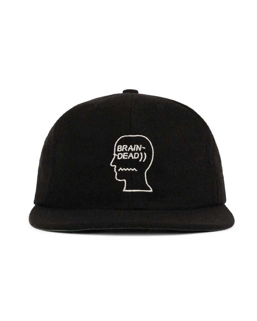 Hoed | Brain Dead Wool Logohead Hat Black