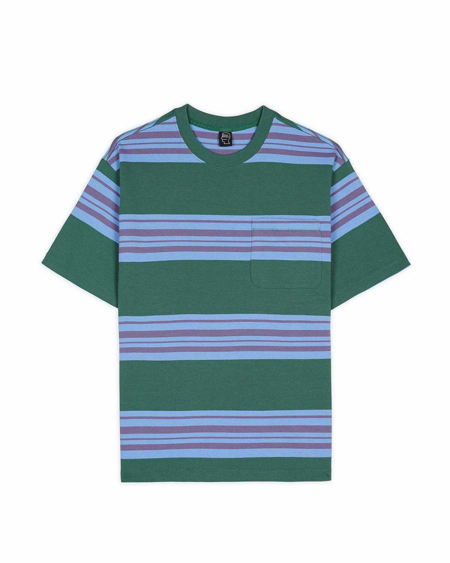 T-Shirt | Brain Dead Baker Striped Pocket T-Shirt Green