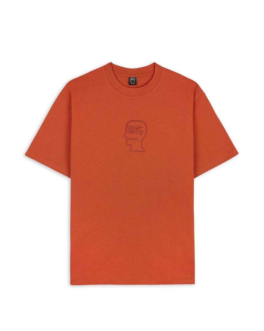 T-Shirt | Brain Dead 3D Embroidered Logohead Heavy Weight T-Shirt Rust