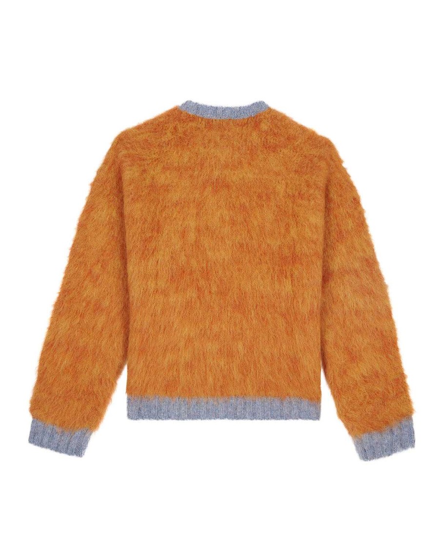 Trui | Brain Dead Marled Alpaca Crewneck Sweater - Orange Orange/Light Blue