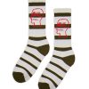 Sokken | Brain Dead Striped Logo Head Sock Cement