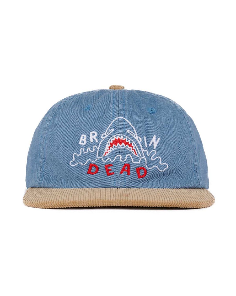 Hoed | Brain Dead Shark Attack 6 Panel Hat Blue/Khaki